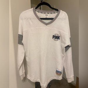 Pink Victoria’s Secret Rainbow Campus T Shirt | Size XS